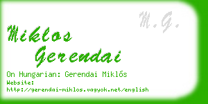 miklos gerendai business card