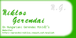 miklos gerendai business card